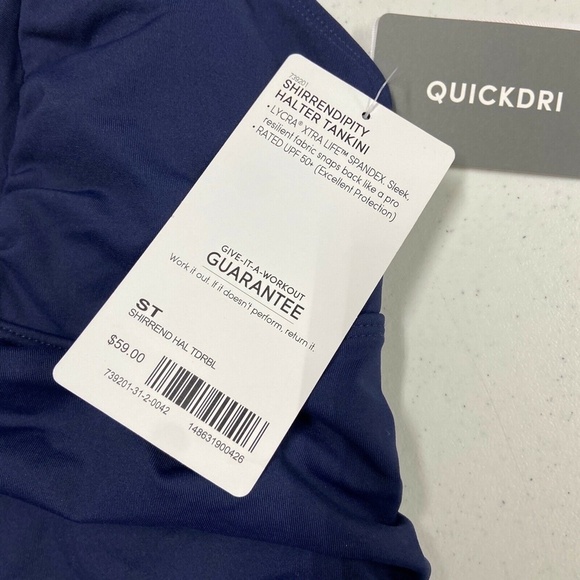 Athleta Shirrendipity Halter Tankini Top Blue NWT - Picture 5 of 12